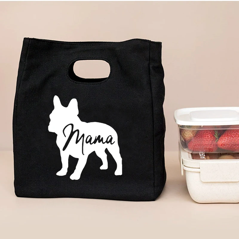 French Bulldog Print Portable Lunch Bag New Thermal Insulated Box Tote Cooler Handbag Bento Pouch Dinner School Food Storage Bag