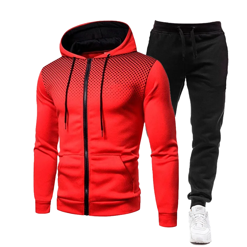 Men\'s Casual Tracksuit Spring Autumn Fashion Men Jacket and Sweatpants Two Pieces Sets Sportswear Plus Size Clothing for Male