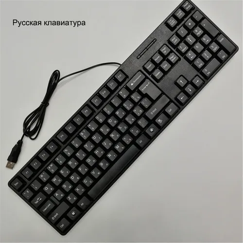 Imagen 2 del producto Teclado español, francés, ruso, árabe, con letras, teclado para juegos, con cable Usb, 104 teclas para ordenador