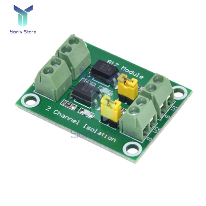 Diymore PC817 Módulo convertidor de interruptor de placa de aislamiento de optoacoplador de 2 canales DC 3,6 -30V módulo fotoeléctrico aislado