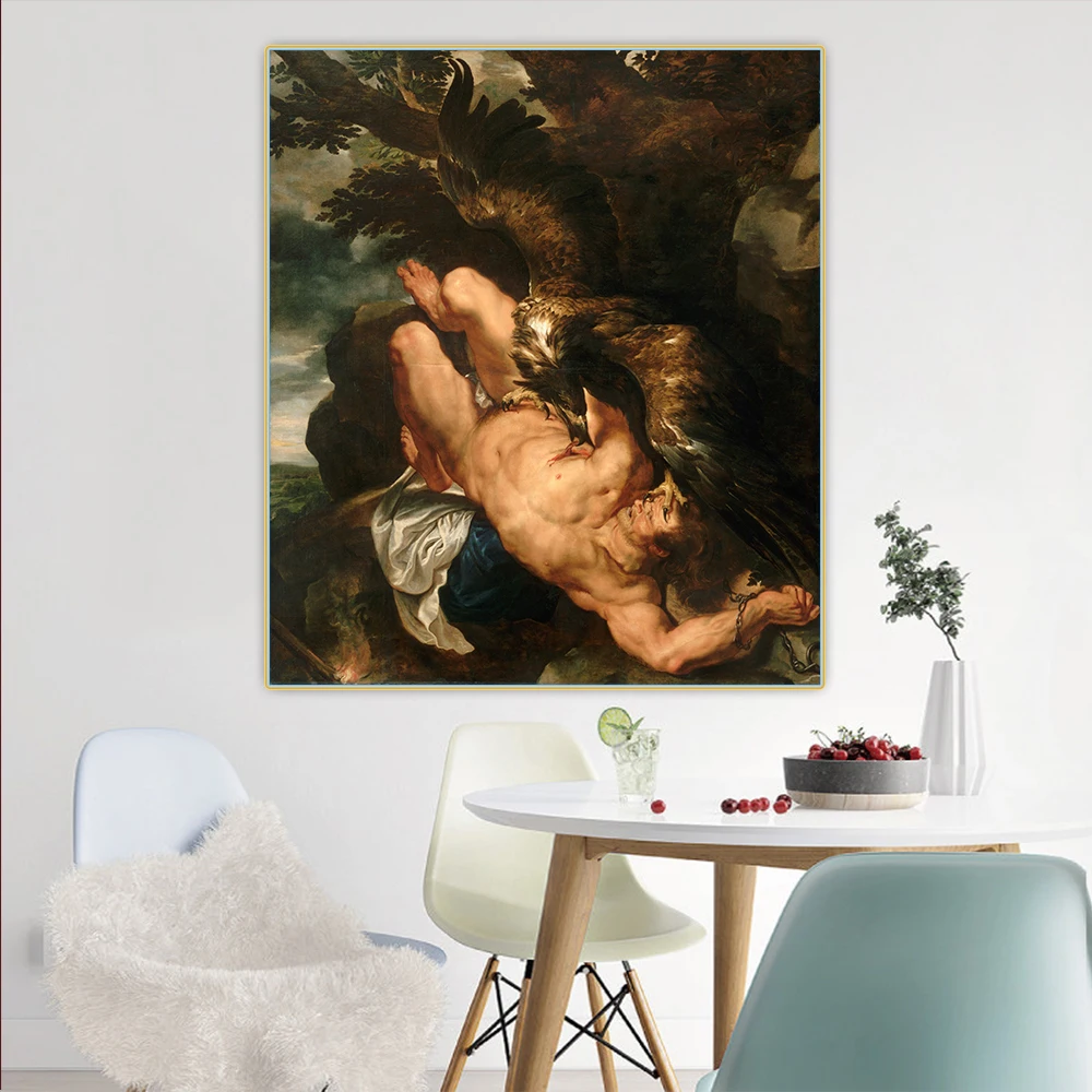 Citon Peter Paul Rubens《Prometheus Bound》Canvas Art Oil Painting Artwork Poster Decorative Picture Wall Decor Home Decoration