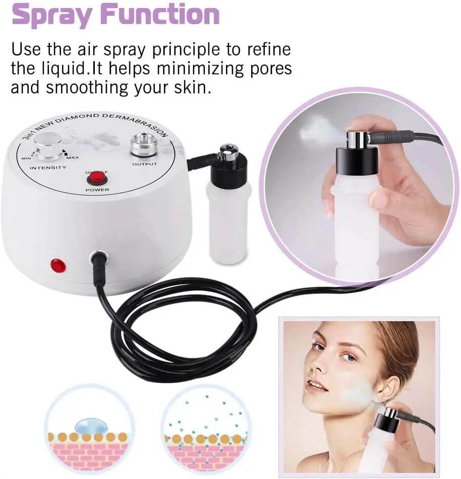 3 in 1 Diamond Microdermabrasion Dermabrasion Machine Facial Care Salon Equipment for Skin Peeling Rejuvenation Lifting Tighten