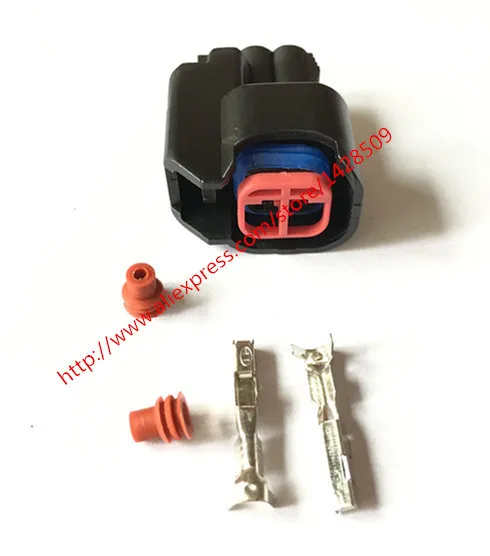 1 Set Delphi 2 Pin Female  EV6 Fuel Injector Electrical Connector Plug