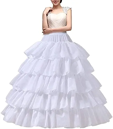 Women 4-Hoop Wedding Petticoat Skirt Quinceanera Ball Gown