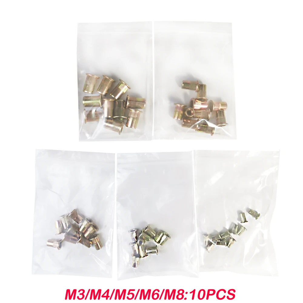 ALLSOME BT-606 Đinh Tán Hạt Dụng Cụ Tay Mù Riveter Tay Riveter Đinh Tán Súng Với 5 Hệ Mét Mandrels 50 Con Rivnuts