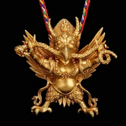 Mini Copper Brass Dharma FaQi Garuda   Guardian Supara Great Golden-Winged Peng Birds Amulet Unisex