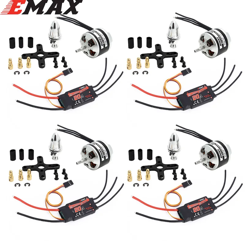 EMAX XA2212 KV820 / KV980 / KV1400 Brushless Motor With Emax Simonk 20A ESC 1045 props for  F450 F550 RC Quadcopter