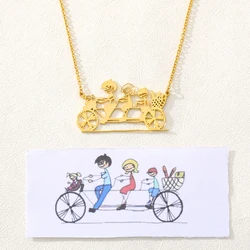Stylisteel Stainless Steel Custom Pattern Pendant Necklace for Women Child Family Customize Personality Neck Collar Jewelry