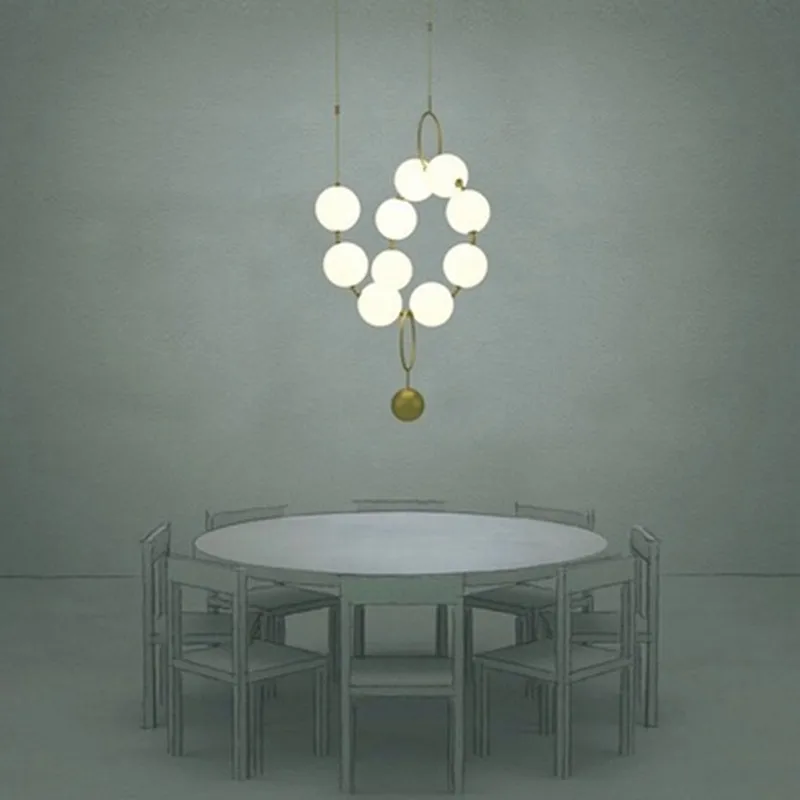 Modern Glass Ball Chandelier Designer Coco Chandelier For Living Room Bedroom Villa Staircase Decor LED Dining Table Lighting