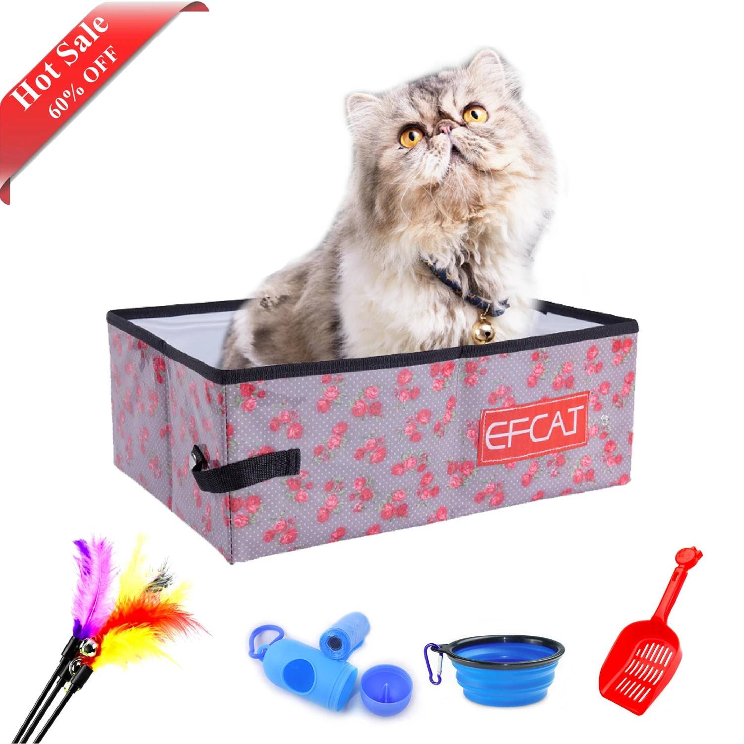 

Promotion!Cat Litter Box Foldable Toilet Puppy Cat Litter Training Cats Pet Supplies Litter Box Portable Free Pet Bowl