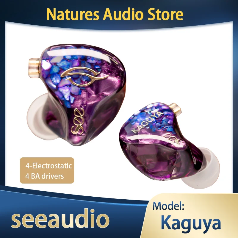 SeeAudio Kaguya EarbudsHIFI 4BA+4EST electrostatic monitoring in-ear Eearphones with detachable 2pin 0.78 cable IEM headphones