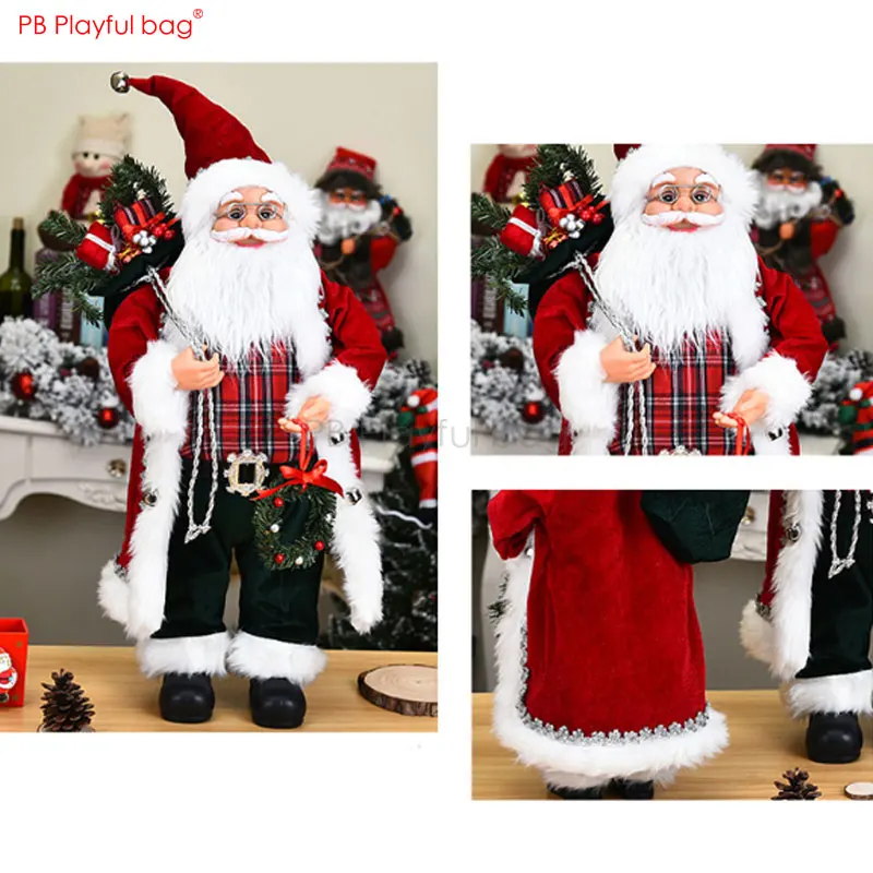 

Playful bag Santa Claus dolls 2020 Christmas ornament Children Santa toys Christmas home decoration Creative Kid's gifts AA29