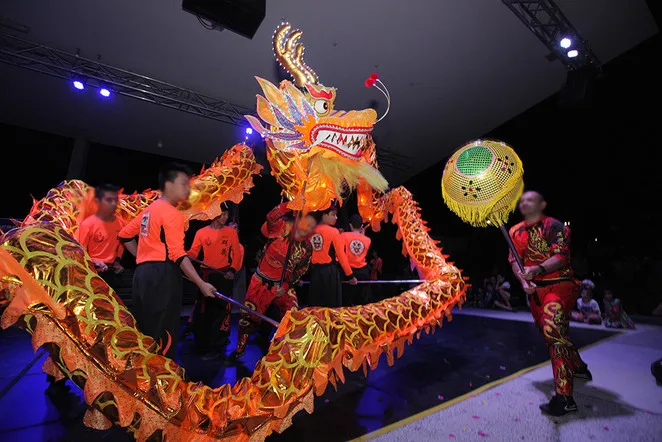 Golden Led Dragon Dance 7m Size 5 Children 6 Players Stundent Festival Spring Carnival Party Parade Performanc Folk Stage  China