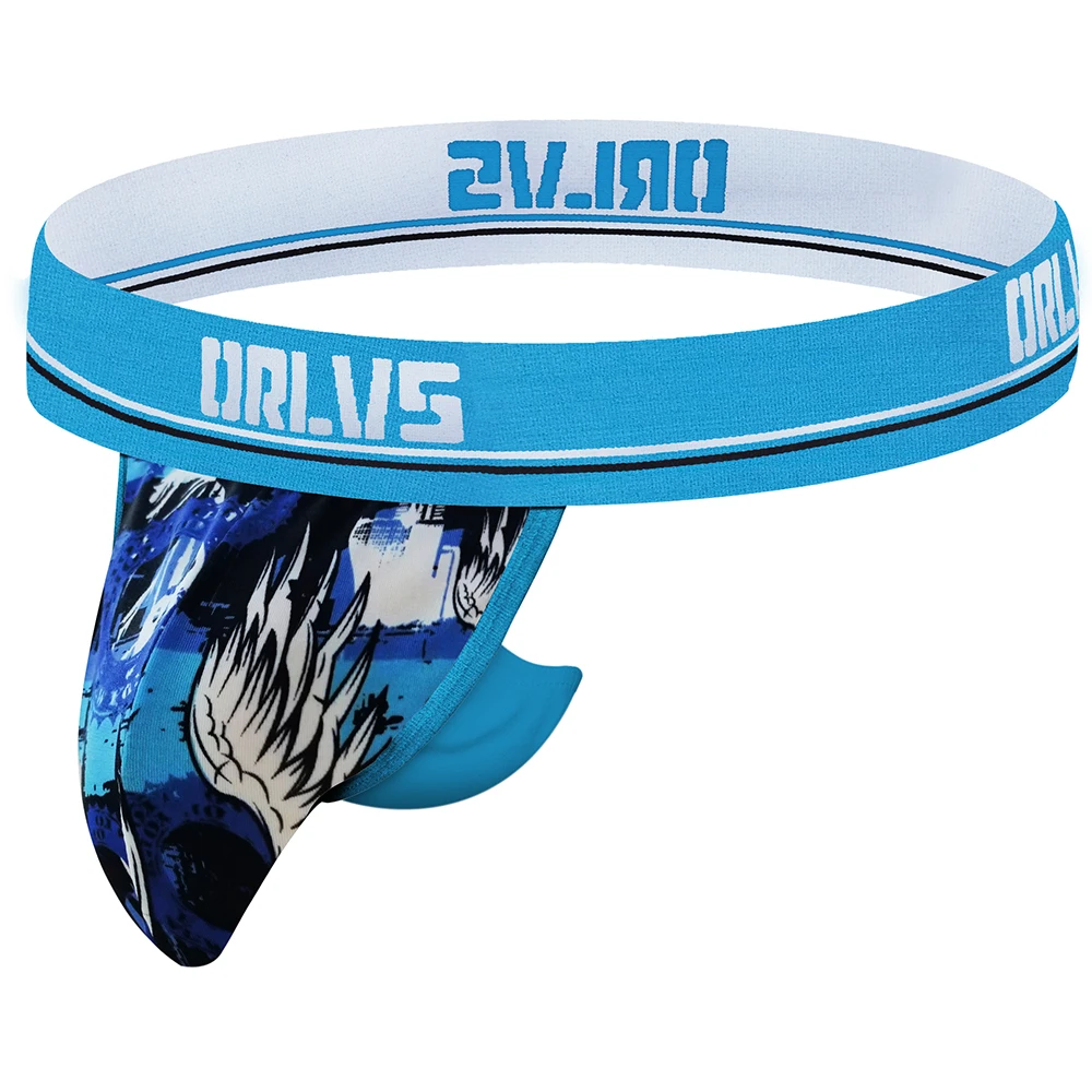 ORLVS Men\'s Underwear Men Sexy Briefs Jockstrap Pouch Cuecas Man Cotton Panties Thongs Mesh Underpants Gay Slip Homme Srting