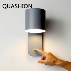 LED Wall Lamp Nordic Bedside Adjustable Reading Wall Lights Indoor Bedroom Closets Lighting Sconces Home Decor Lamps with switch