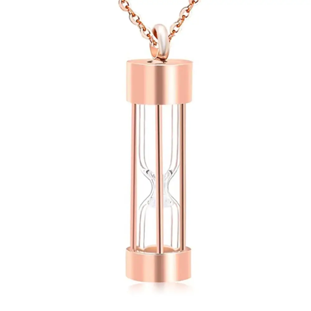 Eternity Memory Hourglass Urn Necklace Memorial Cremation Jewelry Stainless Steel Pendants Locket Holder Ashes for Pet/Human