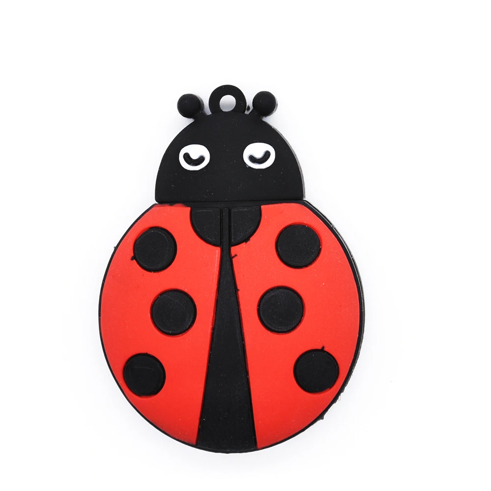 New Design Cute Ladybug Pen Drive Beetle Usb Flash Drive Memory Stick Storage Device 4g 8g 16g 32g U Disk Metal Chain Hot Gifts