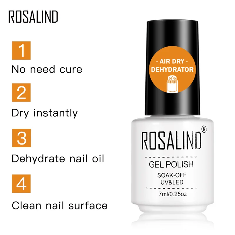 ROSALIND Base Top Primer Smalto per unghie gel opaco Semi permanente Fondotinta per nail art Gel Rinforzo Nessun gel per pulire Lacca a lunga durata