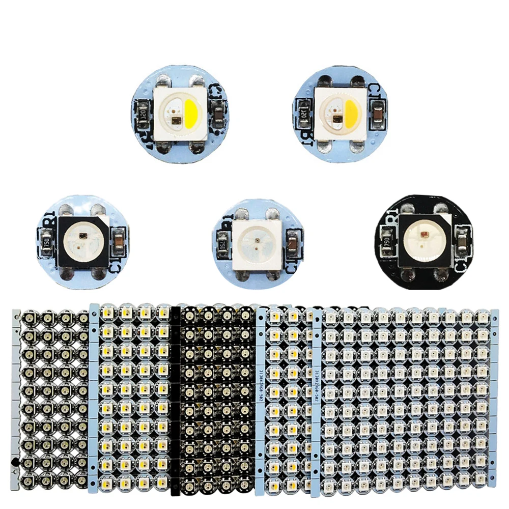 

WS2812B WS2812 5050 Individually Addressable Led Chip & Heatsink Board SK6812 RGB+W RGBWW IC Built-in Black White DC5V 5~100Pcs