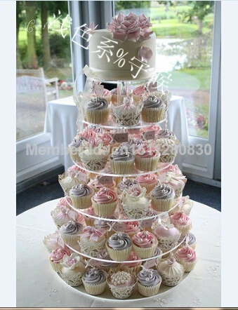 

event party supplies/The new European creative acrylic cake tower wedding 6tier pastry cake round cake stand decoration