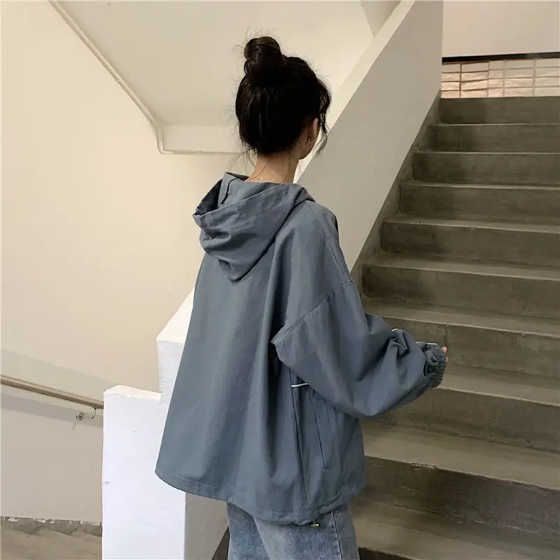 Jassen Vrouwen Populaire Tieners Dagelijks Patchwork Eenvoudige Japan Stijl Bf Ontwerp Hooded Zomer College Uitloper Trendy Leisure All-Match