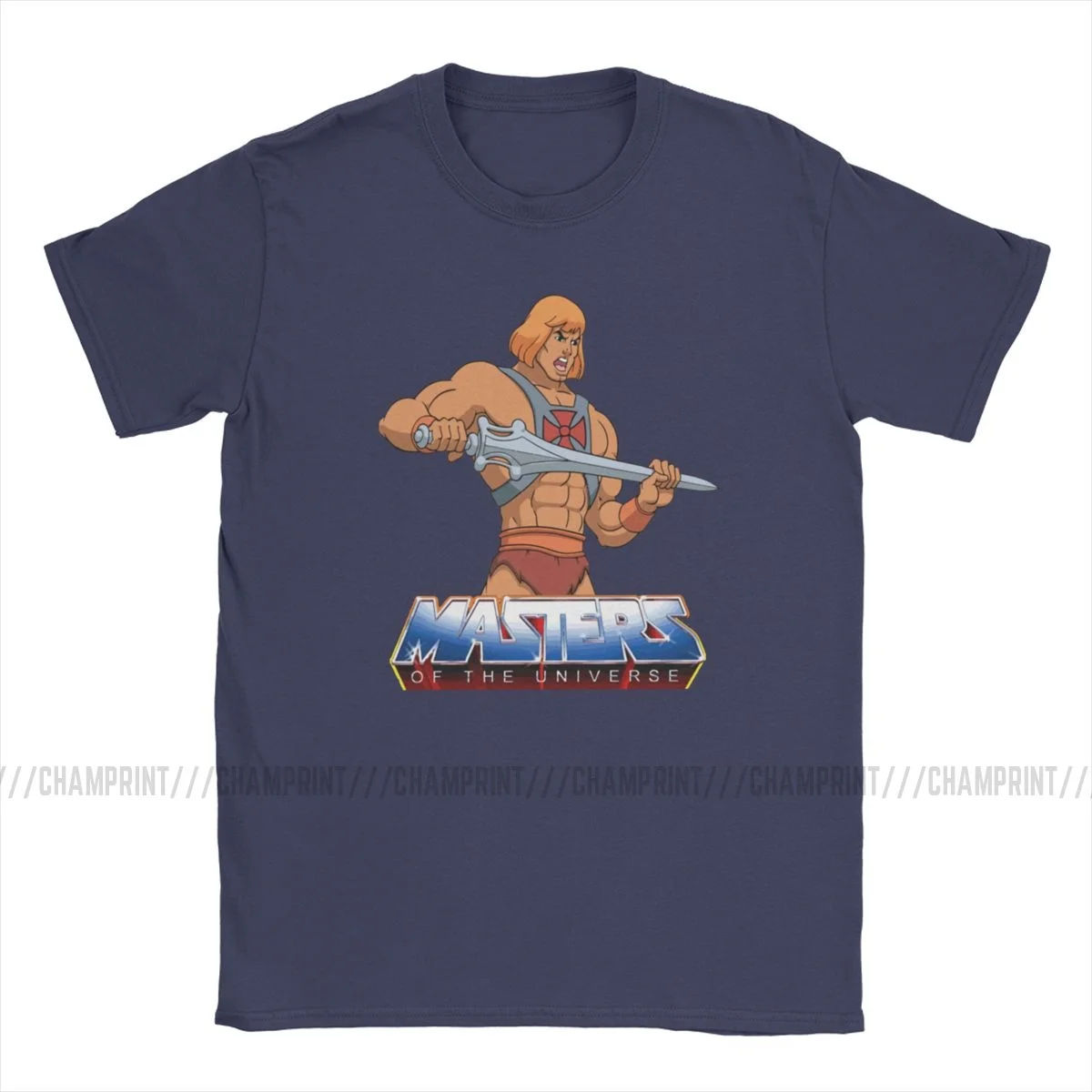 He-Man Masters Of The Universe Logo Men\'s T Shirts Vintage Tees Short Sleeve Crewneck T-Shirts Cotton Unique Clothes