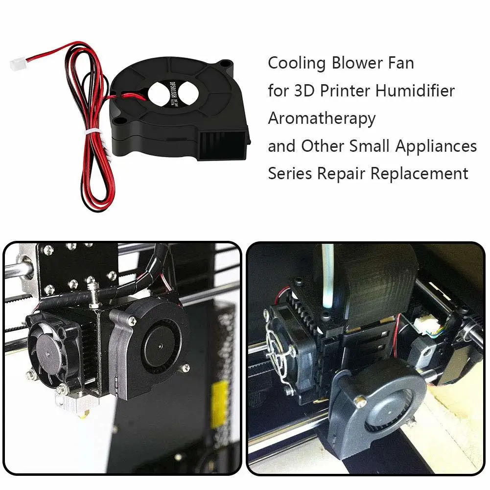 PCS 4 Blower Cooling Fan Hotend Extruder 3D Printer 5015 Brushes DC 50x50x15mm 12V/24V Cooling Fan 2 Pin Terminal