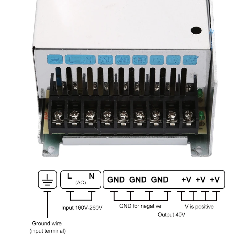 Imagem -04 - Fonte de Alimentação de Comutação 40v 10a 400w Adaptador de Energia Cnc Máquina Gravura Unidade Controle Fonte Alimentação Gy400w40-a