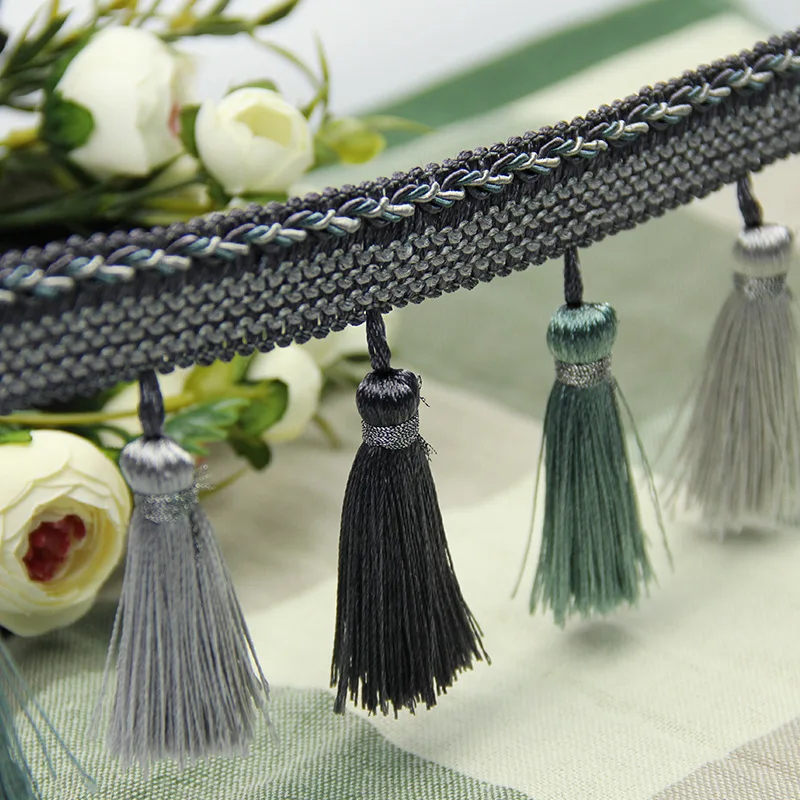 1meter/lot Curtain Fringe Trim Silk Tassels Fringe Sewing Tassel Trim Key Tassels For DIY Latin Dress Stage Clothes Accessories