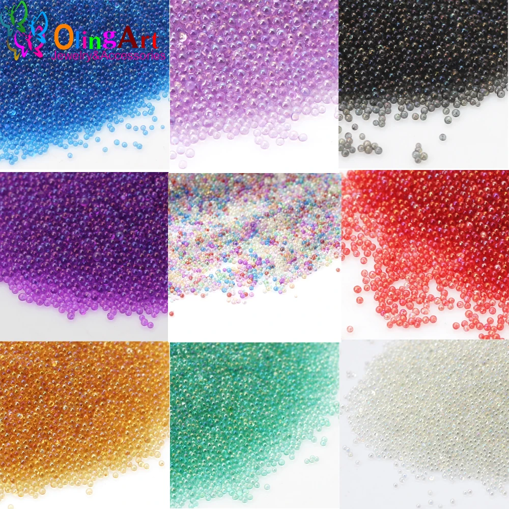 0.6-1.0MM 10G Micro Ball Crystal Nail Art Multicolored Transparent Caviar Nonporous Glass Beads Decorations Jewelry Accessories