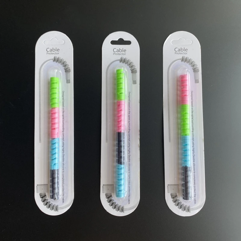 4pcs/Pack 2Pcs/Pack Spiral USB Cable Cover Organizer Management Wire Protector for Charging Data Earphone Mouse Line Cable Wire