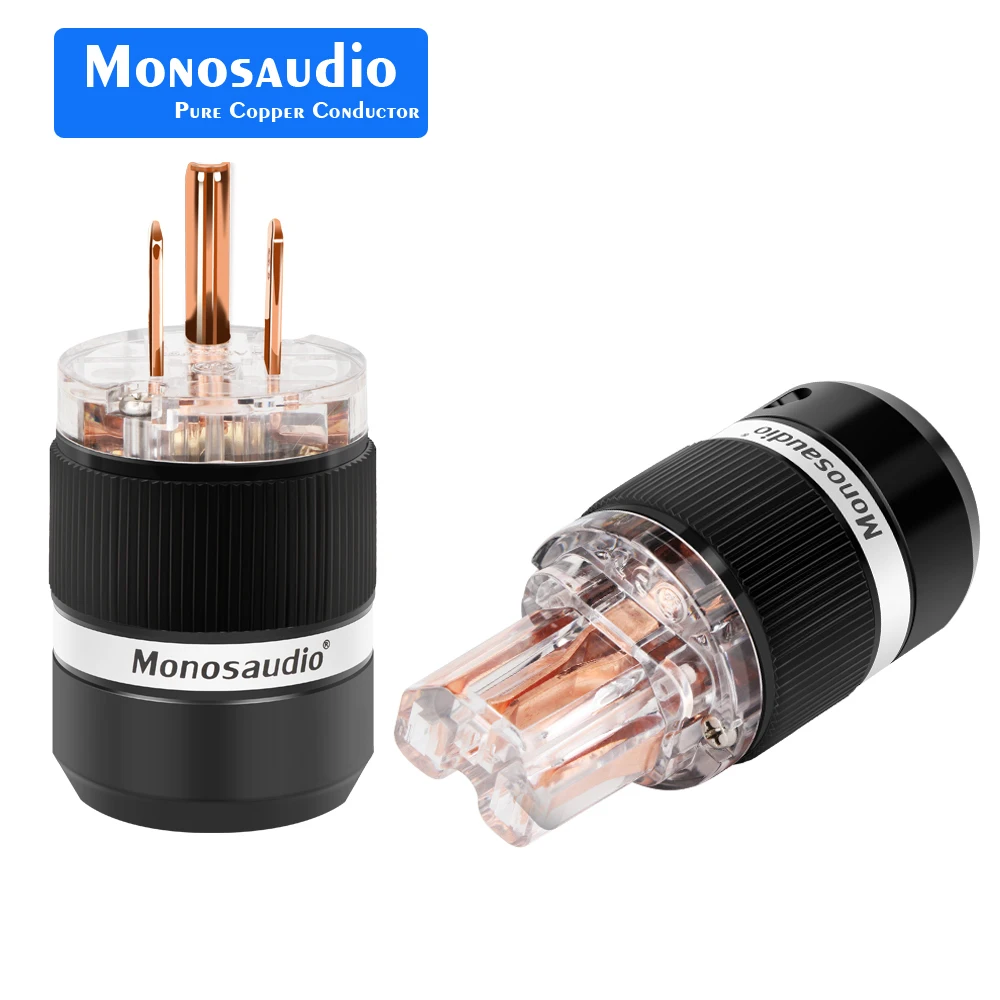 Monosaudio M101/F101 Pure Copper US Power Plug US Version AC Power Plug Connector HiFi Mains Power Plug Connector Pure Copper