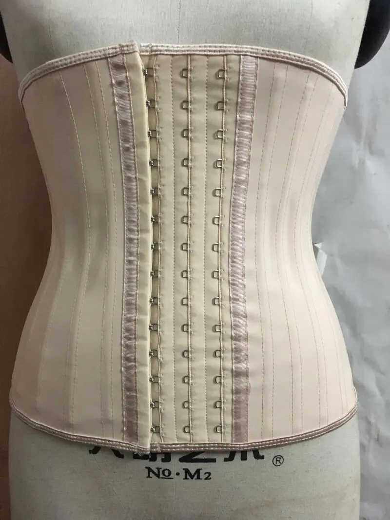 25 Steel Boned Underbust Waist Trainer Shinny Latex Corset 30CM Height Corselet Waist Slimming Bustier Rubber Gorset Under Bust