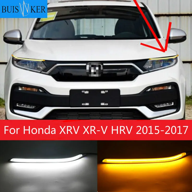 

1Pair For Honda XRV XR-V HRV 2015-2017 LED Daytime Running Light DRL Day Light Front Bumper Fog Light Driving Fog Lamp