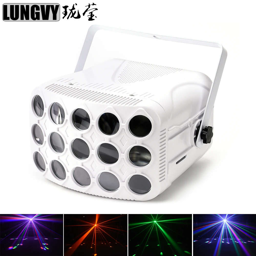 

Free Shipping New 2X24W 8 in 1 Led Disco Double Beam Butterfly Laser Light For DJ Club Party DJ Equipment /KTV lights