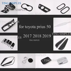 For Toyata Prius  XW50 2016-2020 ABS CHROME Car Accessories Carbon Fiber Style Gear Shift Panel Center Console Cover Trim