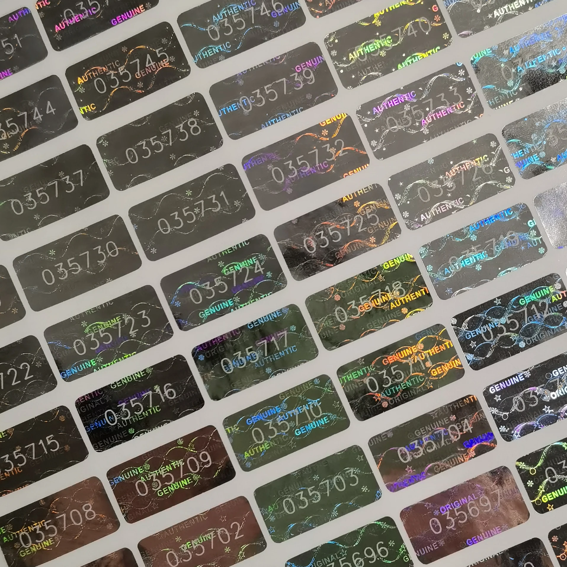 Security Tamper Proof Hologram Labels/Stickers Warranty Void ORIGINAL GENUINE AUTHENTIC w/ Unique Sequential Serial Numbering