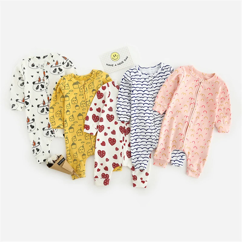 Newborn Baby Boys Girls Romper For 0-2Y Animal Printed Long Sleeve Winter Cotton Romper Kid Jumpsuit Playsuit Outfits Clothing