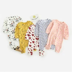 Newborn Baby Boys Girls Romper For 0-2Y Animal Printed Long Sleeve Winter Cotton Romper Kid Jumpsuit Playsuit Outfits Clothing