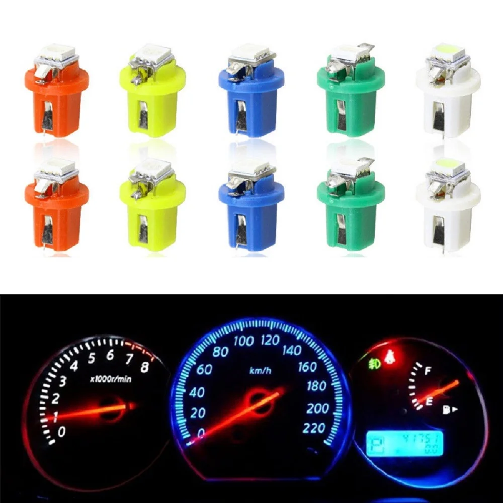 300Pcs B8.5D 509T B8.5 5050 Led 1 SMD T5 Lamp Car Gauge Speedo Dash Bulb Dashboard instrument Light Wedge Interior Lamp wholeale