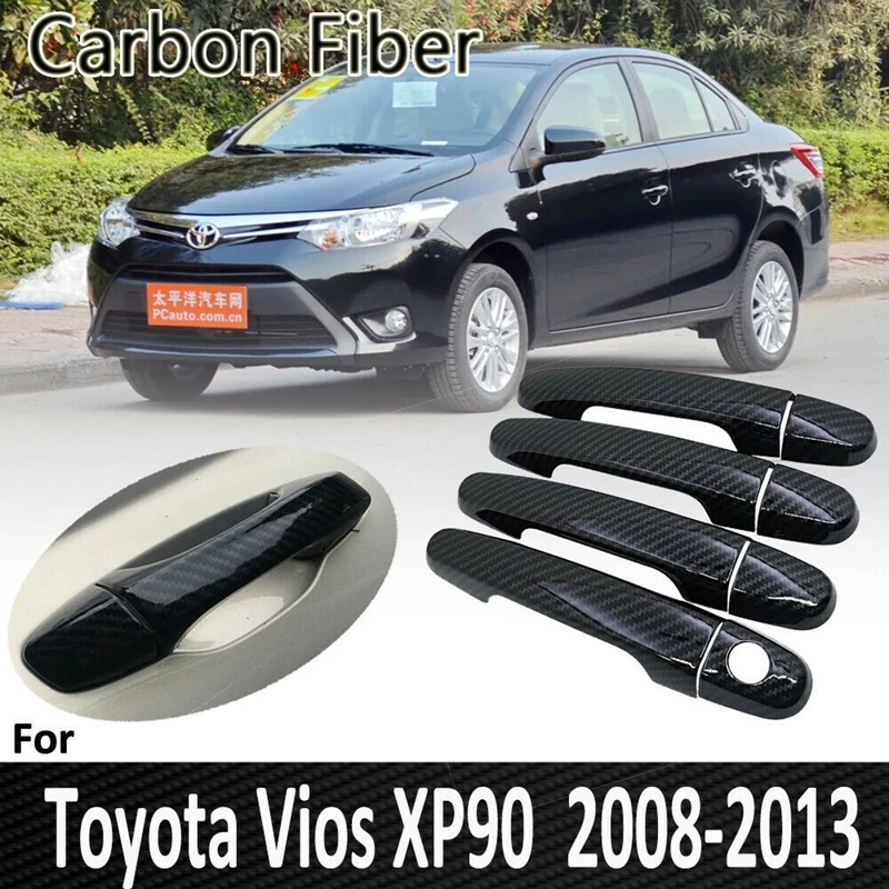 

Upgrade For Toyota Vios Yaris XP40 XP90 XP150 Belta 2002~2017 Carbon Car Exterior Door Handles Covers Trim Protection Stickers