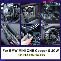 Car Interior Carbon Fiber Style Modified Stickers For MINI ONE Cooper S JCW CLUBMAN F54 F55 F56 F57 F60 Countryman Accessories