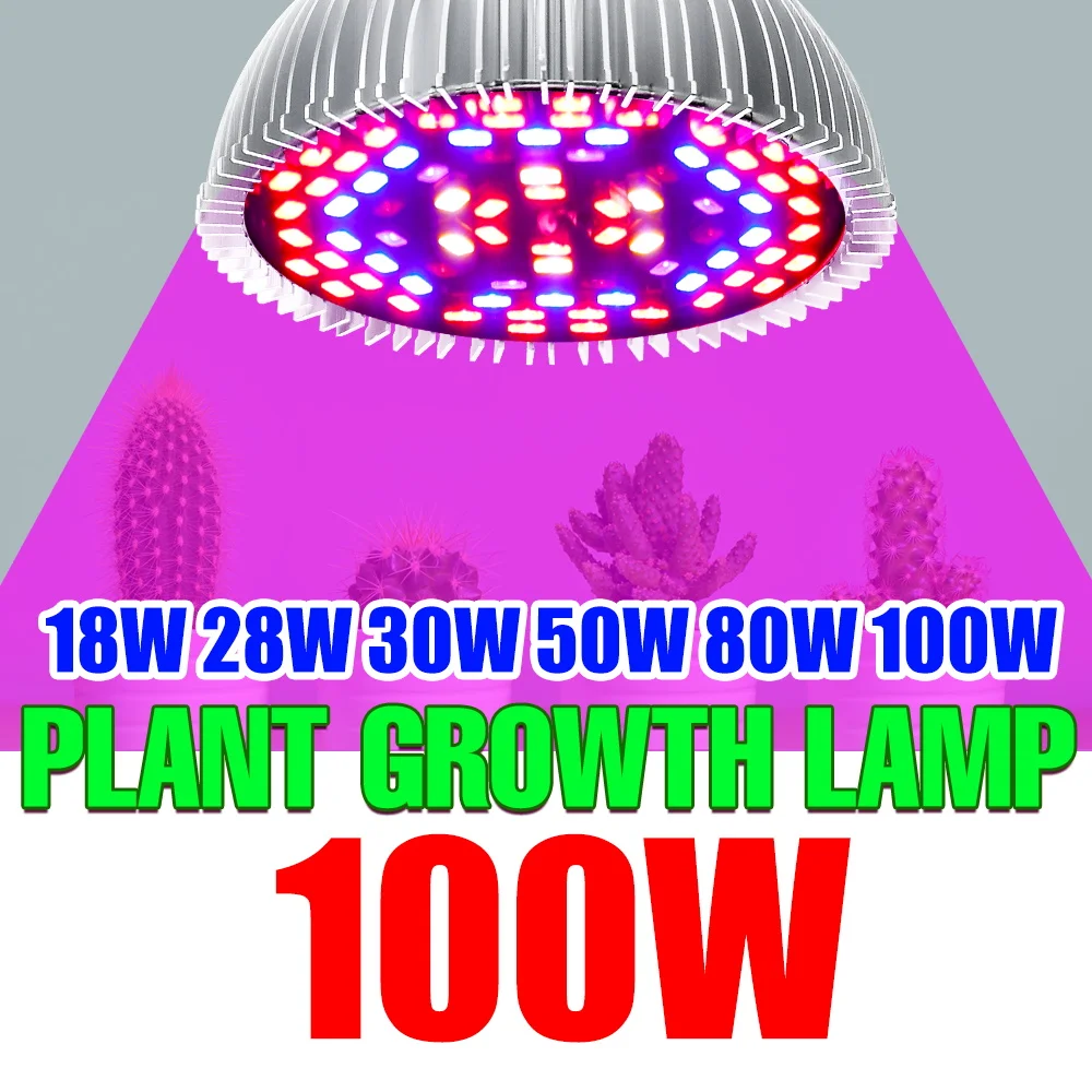 

220V Phytolamp E27 Phyto Lamp LED Grow Light Full Spectrum Plant Bulb 18W 28W 30W 50W 80W 100W LED Fitolamp For Plants Seedling