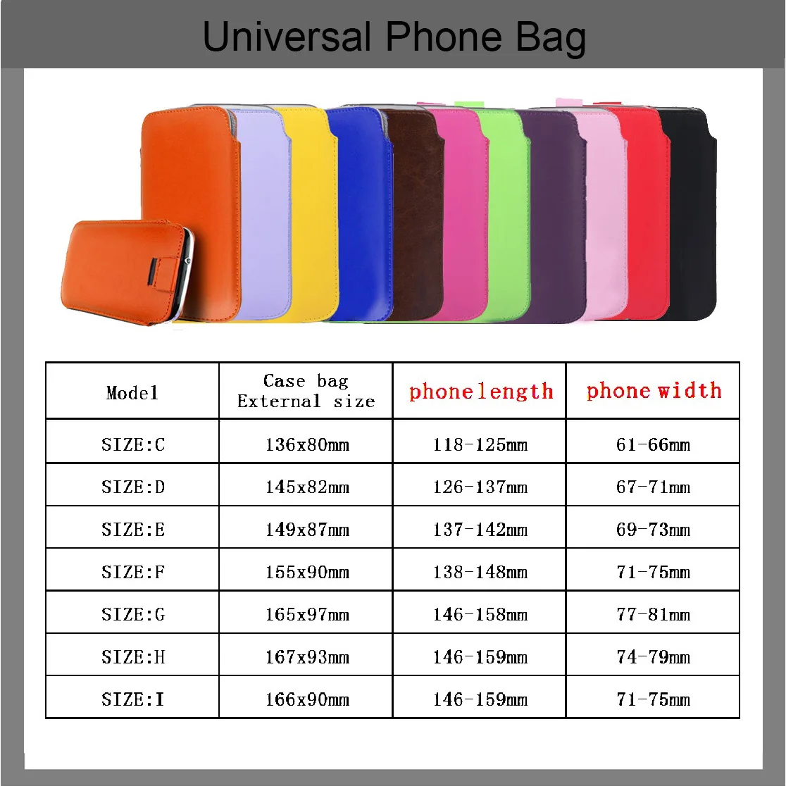 TOKOHANSUN Universal Phone Case For LG PU Leather Pull Tab Sleeve Pouch Bag Cover Cell Phone Cases Bags Shell
