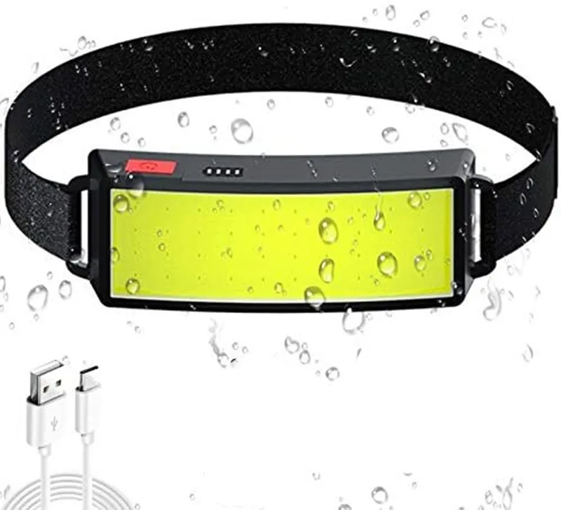 new headlamp USB rechargeable headlamp flashlight Portable mini COB LED headlamp flashlight with built-in battery Cycling