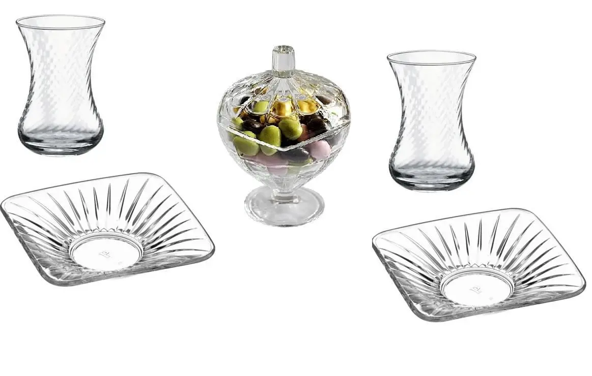 

DOLBOVIPaşabahçe slim waisted gravürlü tea set kit 14 prç. Mug кружка coffee cup cup اكواب قهوه tazas