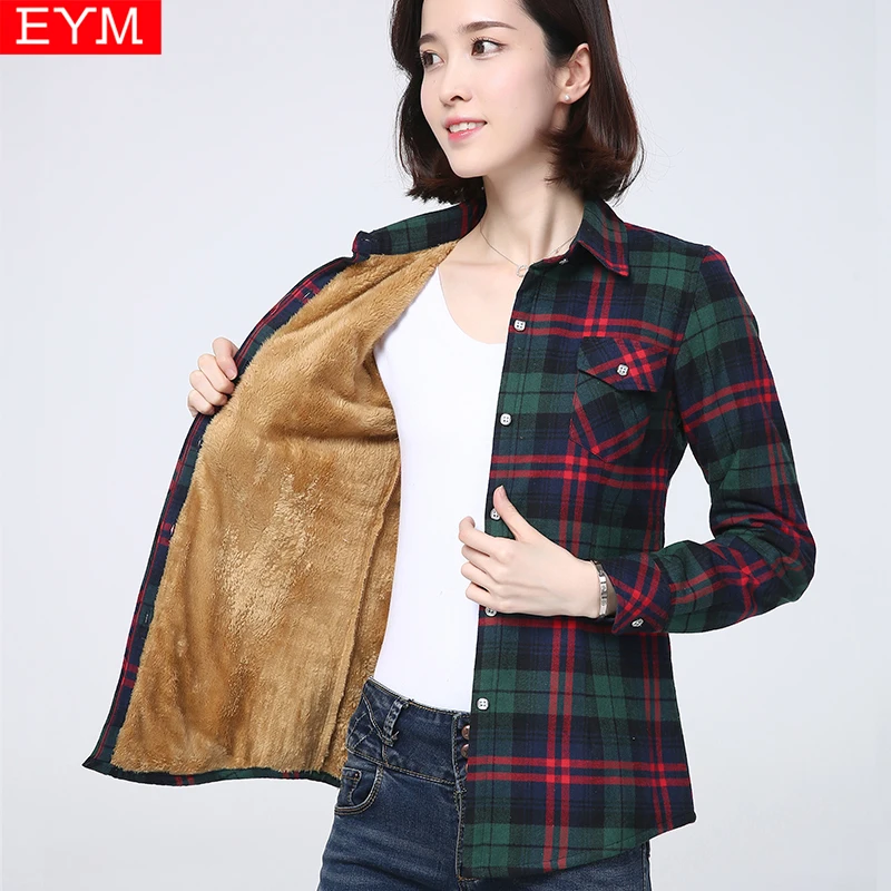 2023 Winter New Women\'s Warm Shirt Coat Casual Fleece Velvet Thicke Tops Brand Good Quality Woman Clothes Outerwear