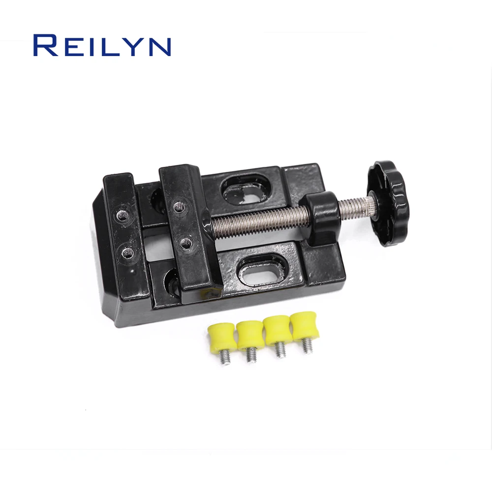 Reilyn dapat disesuaikan Mini meja Vice: Flat Bench Clamp Drill Vice - Ideal untuk DIY perhiasan, pengeboran kenari nuklir, ukiran