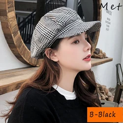 W03 Women's Hat Berets For Women's Autumn And Winter Beret Female Navy Hat Fashionable Casual Octagonal Retro Hats Peaked Cap