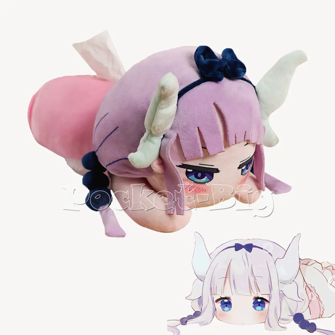 Anime Miss Kobayashi's Dragon Maid Kanna Kamui Iruru Plush Toy Tissue Box Cover Cute Cosplay Props Car Decor